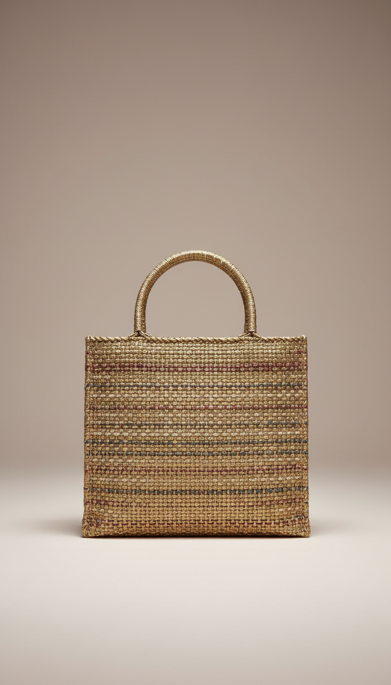 Tote intrecciato in fibre naturali